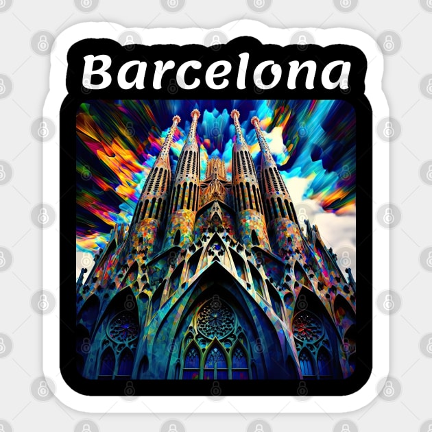 Barcelona, Spain v1 Sticker by AI-datamancer